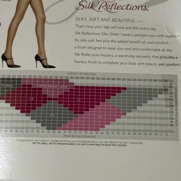 5 pairs of Hanes Silk Reflections Pantyhose Collection - Picture 3 of 3